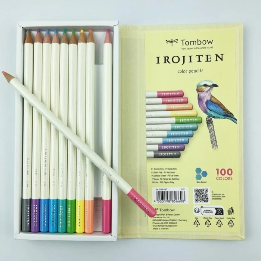 Set de 10 couleurs - Tombow - Irojiten vol. 1 : couleurs pastels