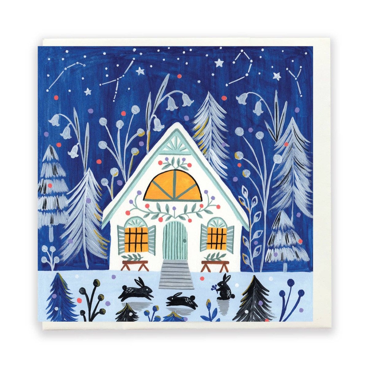 Flora Waycott - Carte Noël dans la Forêt Enchantée