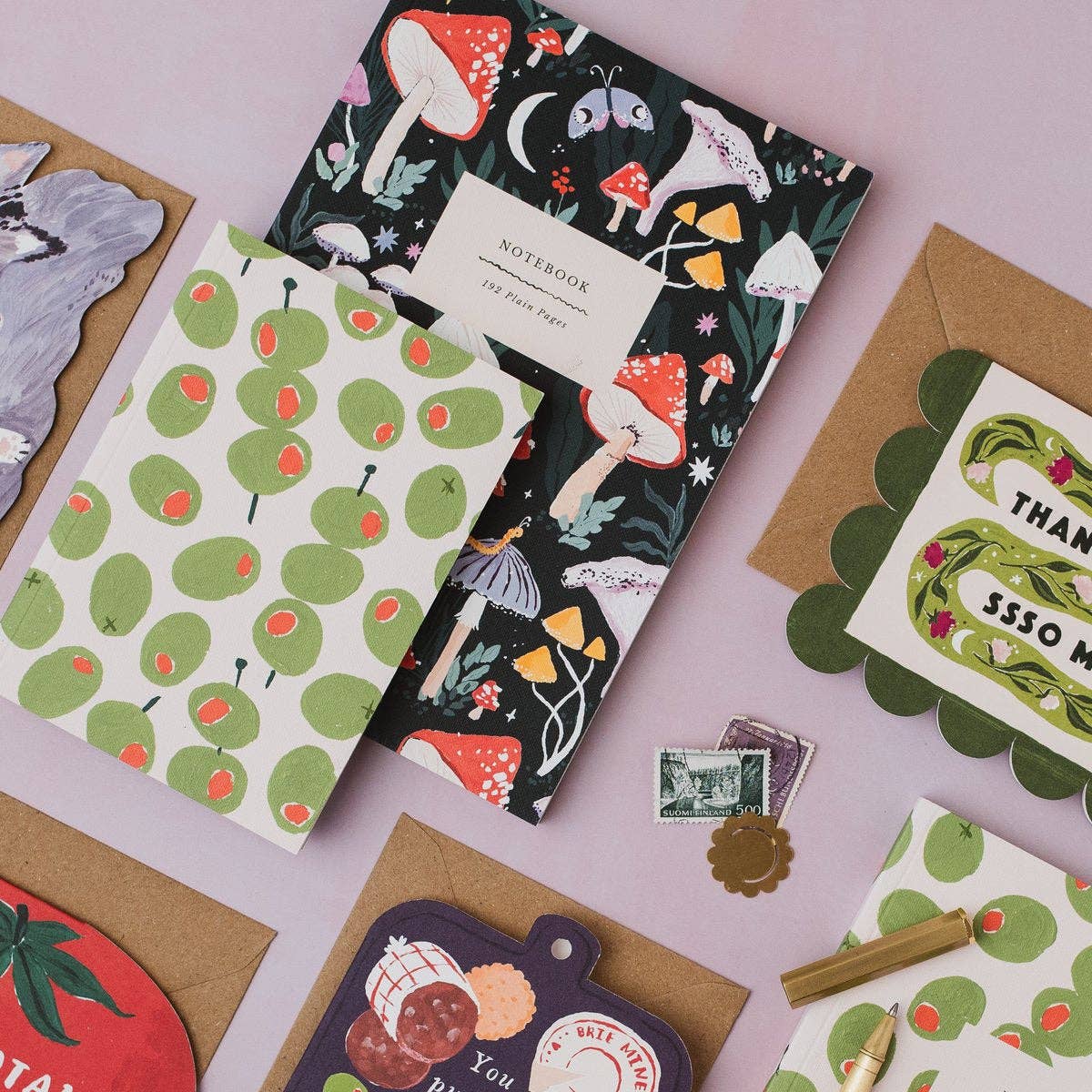 Cahier A5 à pages blanches Champignons Sister Paper Co.