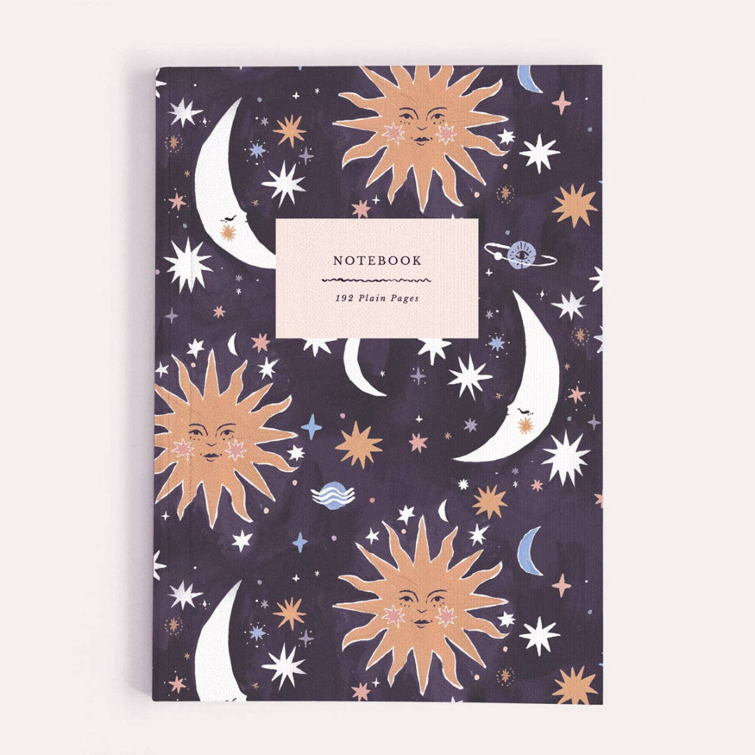 Cahier Soleil et Lune à Pages Blanches Sister Paper Co.