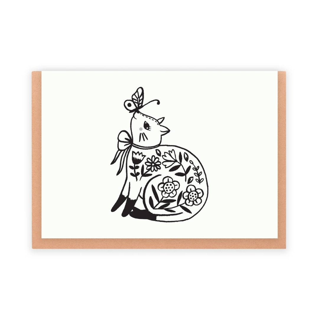 Carte Butterfly and Cat - Flora Waycott