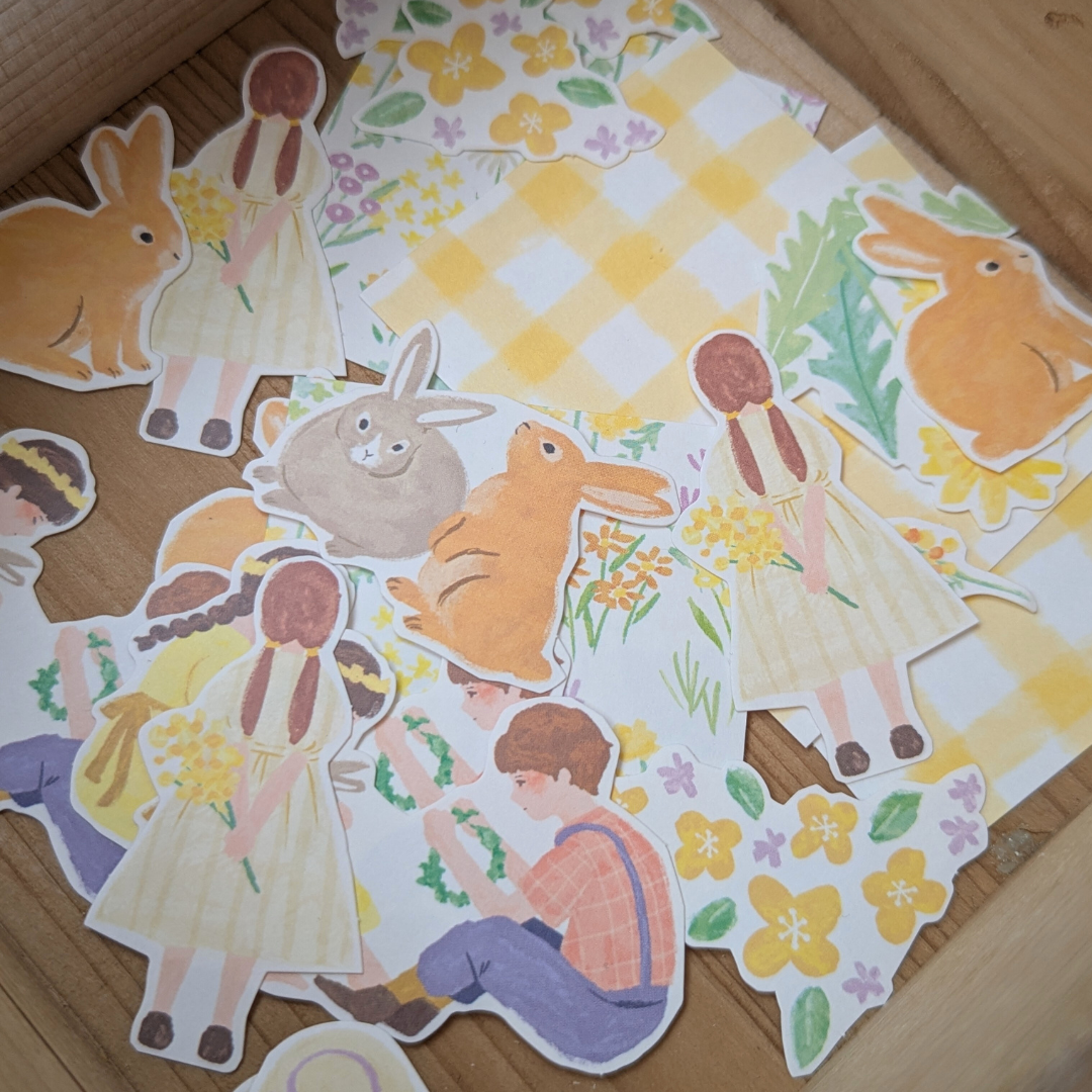 Pochette Stickers Mind Wave Floraison Jaune