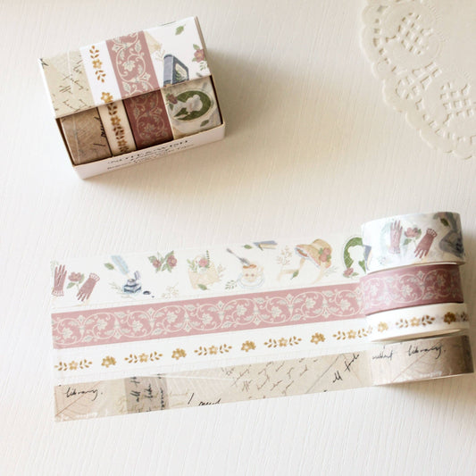 Lot de 4 Masking Tapes Littérature Note & Wish