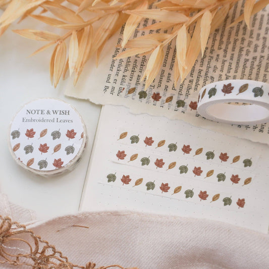 Masking Tape Feuilles Brodées Note & Wish