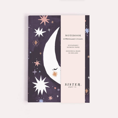 Mini Carnet à pages blanches Lune Endormie Sister Paper Co.
