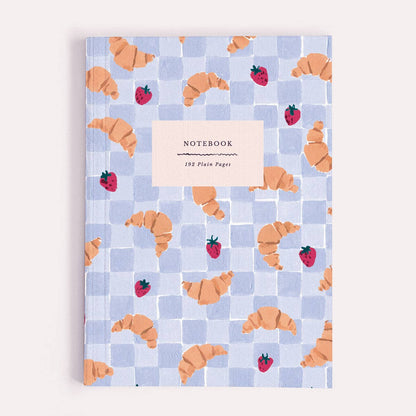 Cahier A5 pages blanches Croissant Café Sister Paper Co.