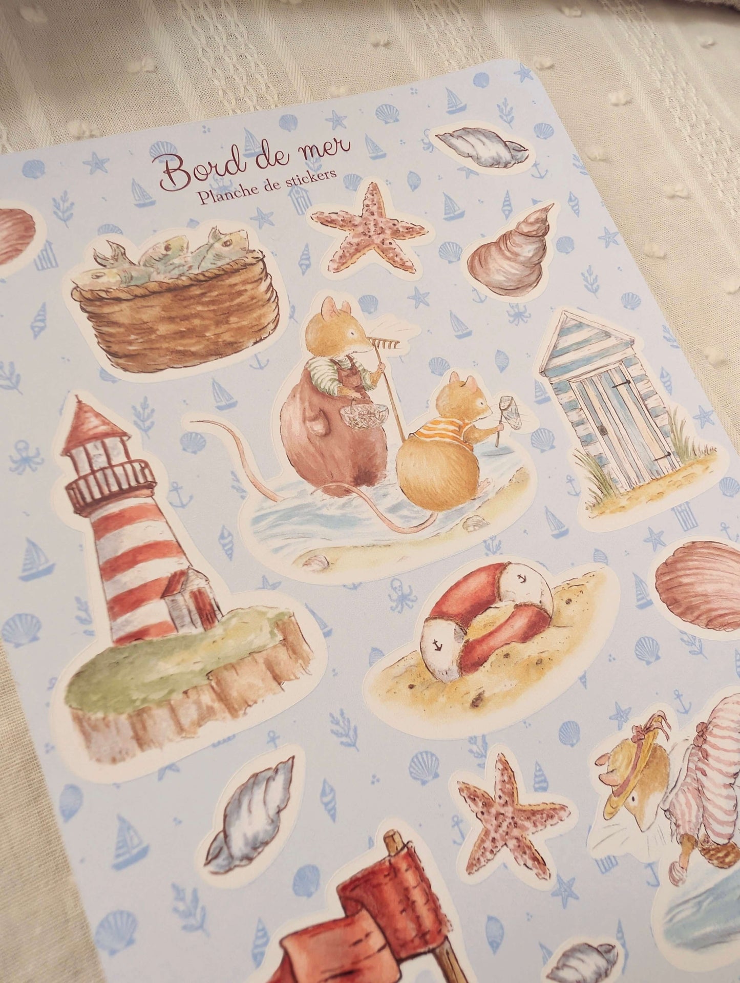 Planche de Stickers Bord de Mer Cosy Del Cottage