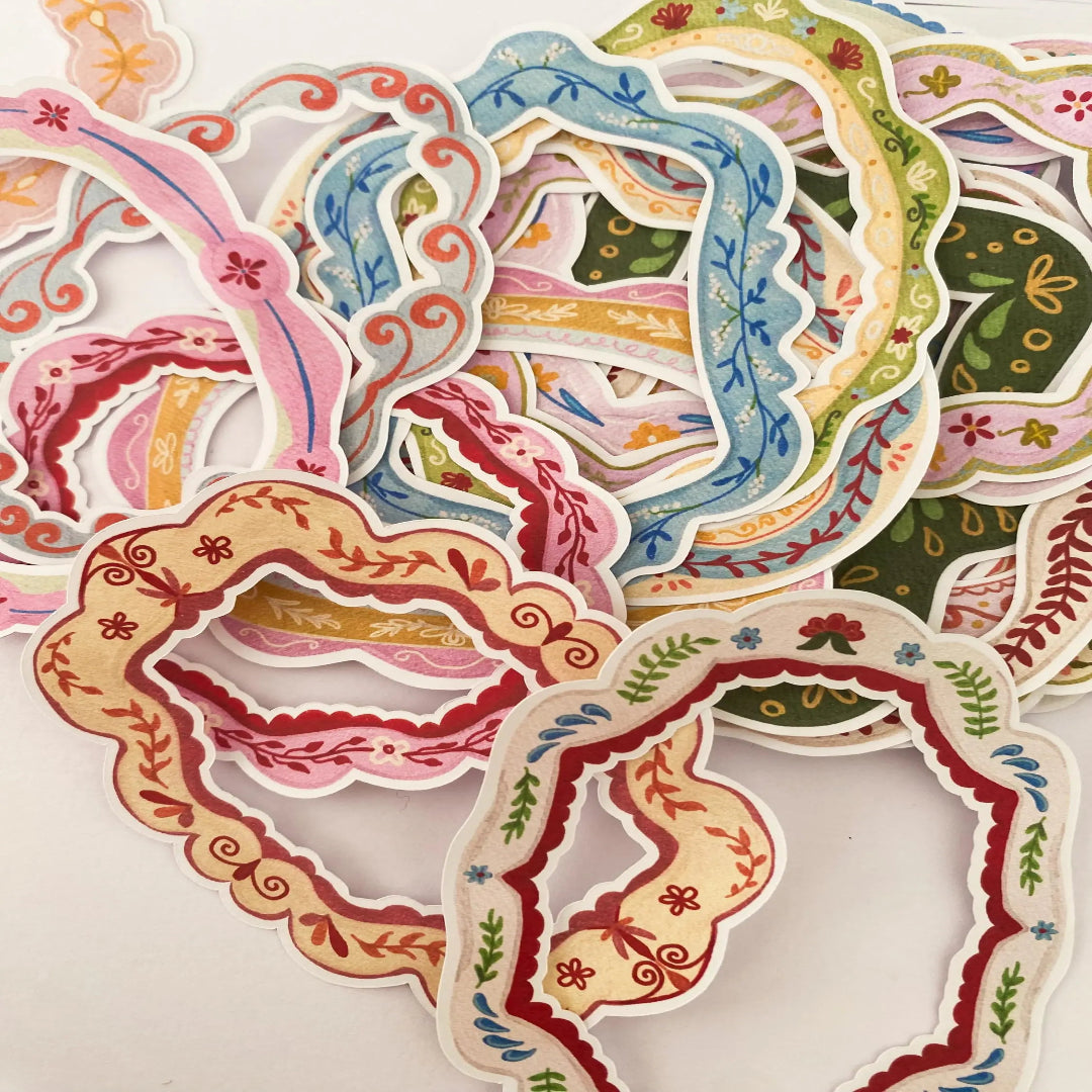 Lot de 70 stickers Cadres Chapteries
