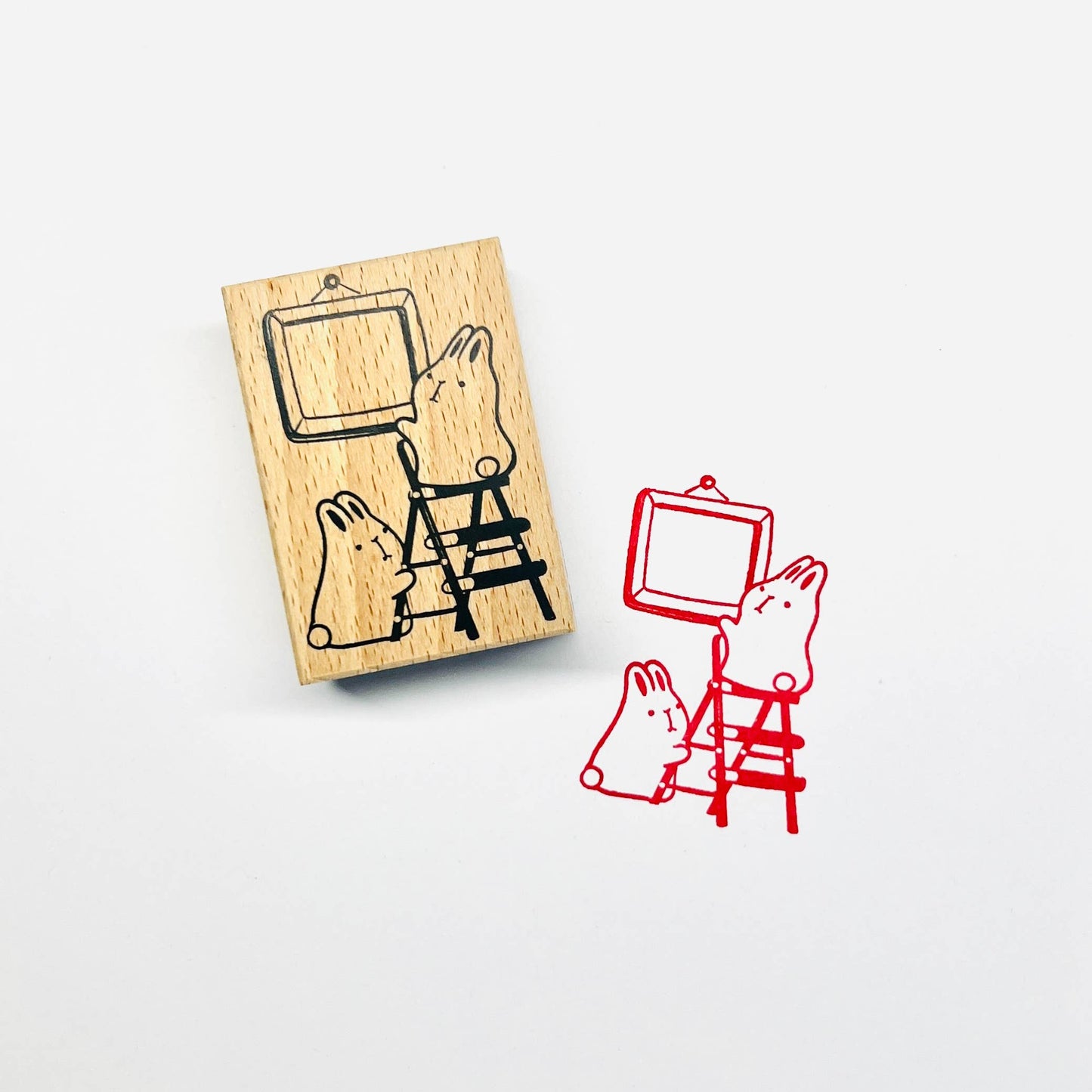 Tampon en Bois Lapins The Little Red House