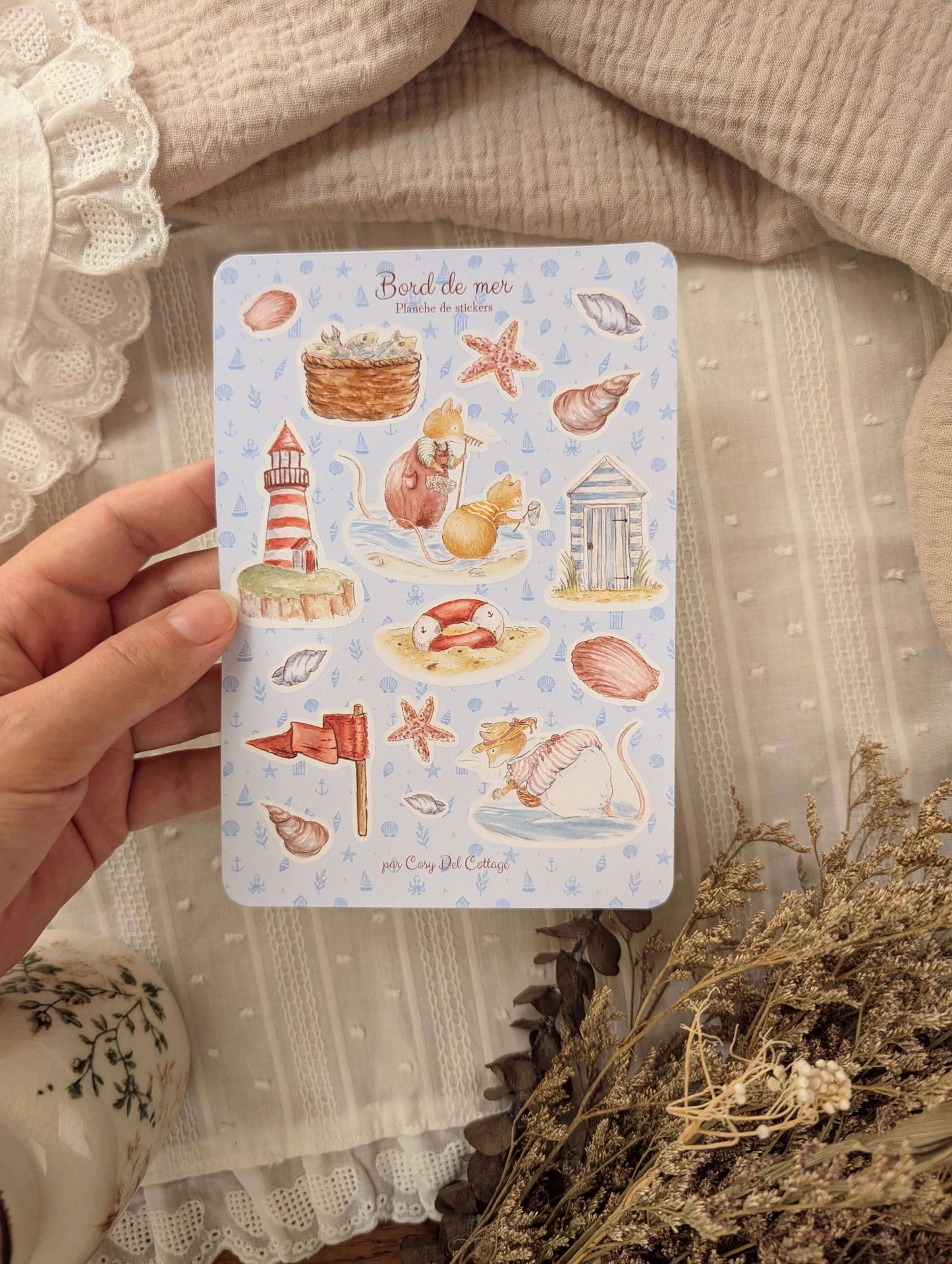 Planche de Stickers Bord de Mer Cosy Del Cottage