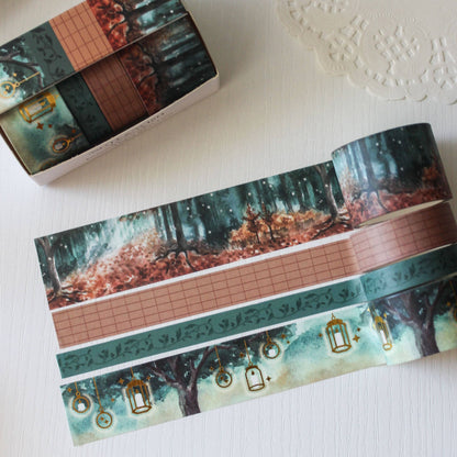 Lot de 4 Masking Tapes Forêt enchantée Note & Wish
