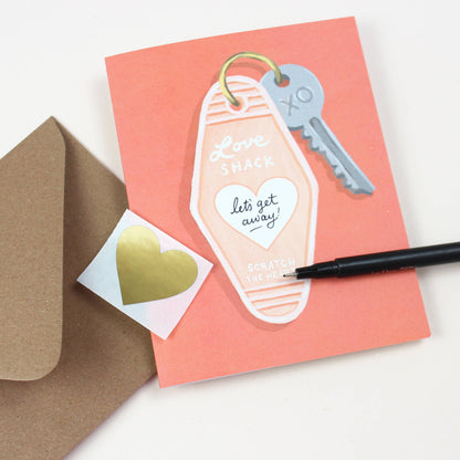 Carte à Gratter Porte Clés Motel - Inklings Paperie