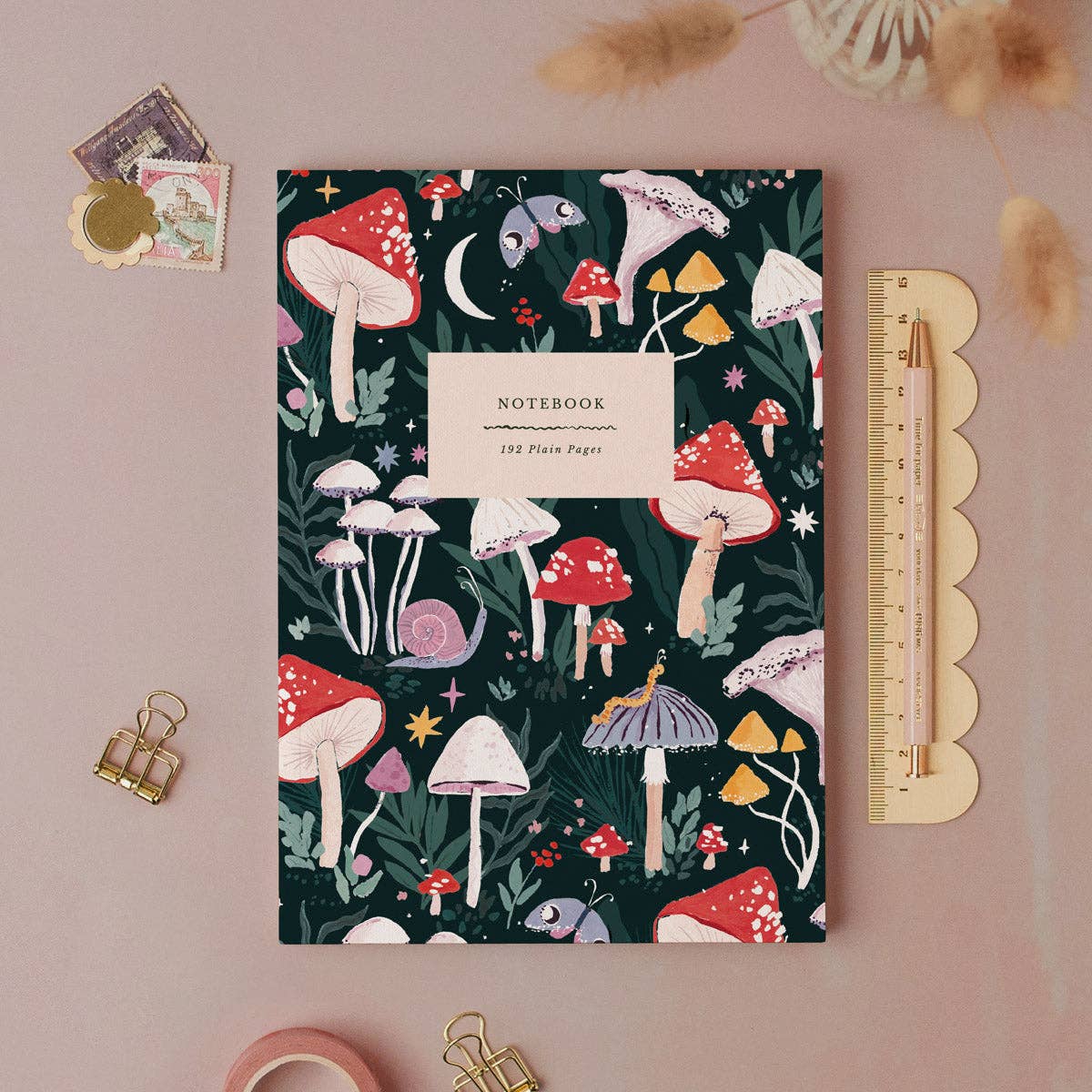 Cahier A5 à pages blanches Champignons Sister Paper Co.