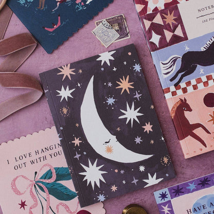 Mini Carnet à pages blanches Lune Endormie Sister Paper Co.
