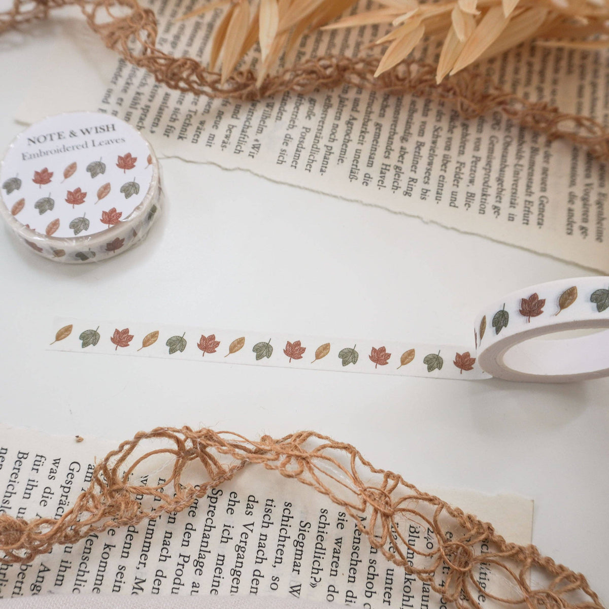 Masking Tape Feuilles Brodées Note & Wish