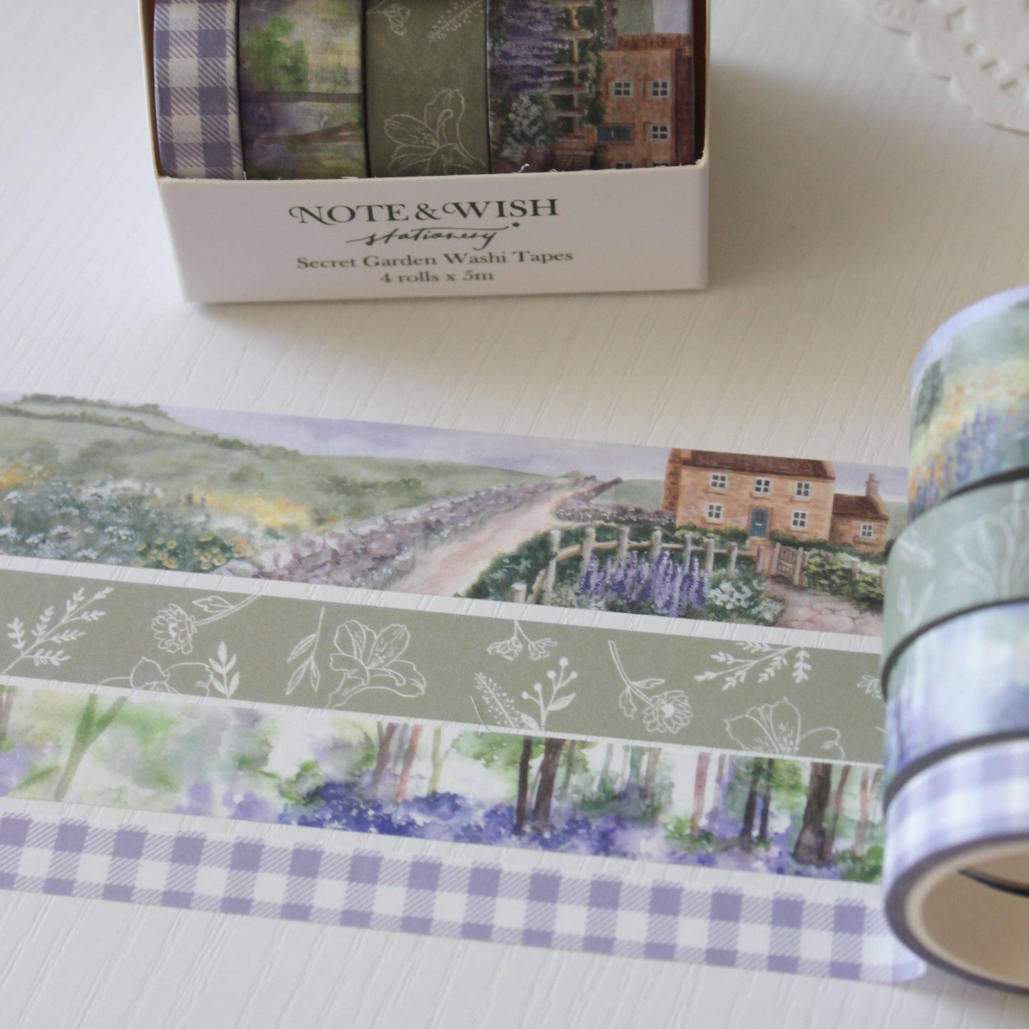 Lot de 4 Masking Tapes Jardin Secret Note & Wish