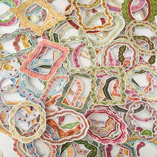 Lot de 70 stickers Cadres Chapteries
