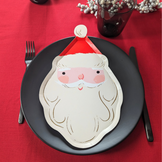24 Assiettes Carton Noël Père Noël – Forme Festive 25,5 × 18,5 Cm, Vaisselle Jetable Joyeuse