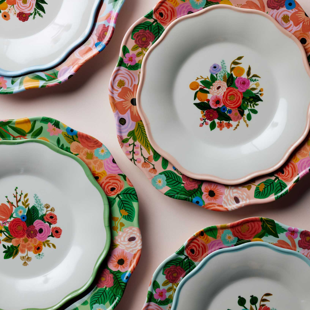 4 Grandes Assiettes en mélamine Jardin fleuri Rifle Paper Co