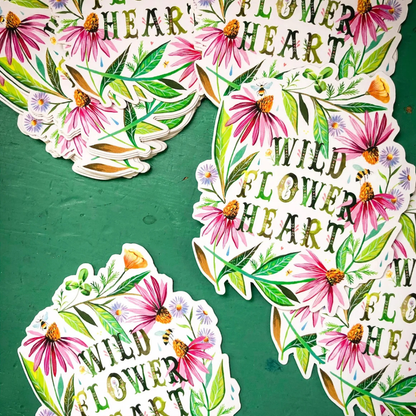Sticker Mat en Vinyle Wildflower Heart Katie Daisy