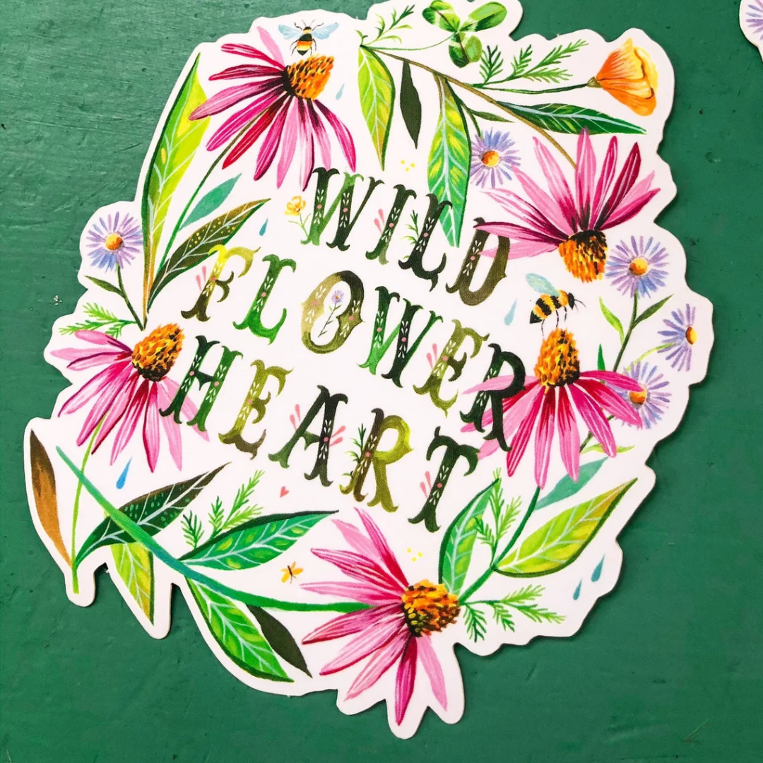 Sticker Mat en Vinyle Wildflower Heart Katie Daisy