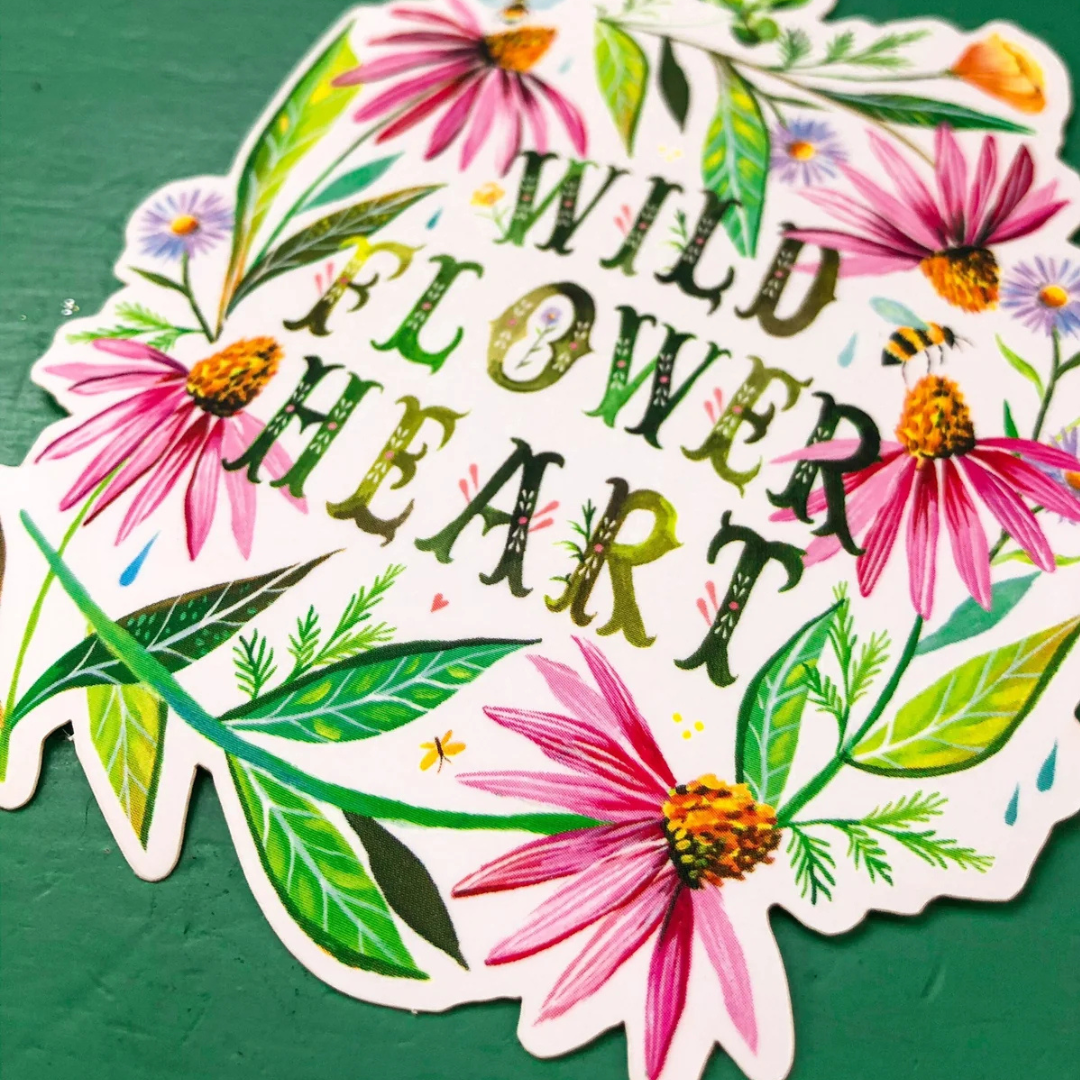 Sticker Mat en Vinyle Wildflower Heart Katie Daisy