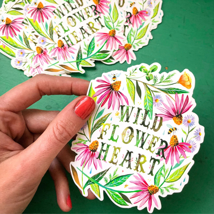 Sticker Mat en Vinyle Wildflower Heart Katie Daisy