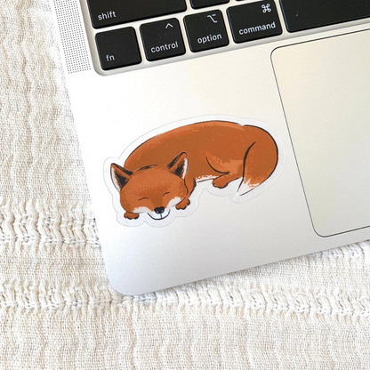 Un autocollant renard parfait pour décorer votre ordinateur portable, votre gourde, un agenda, une valise !