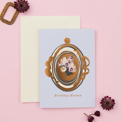 Carte Médaillon Bouquet d'Anniversaire