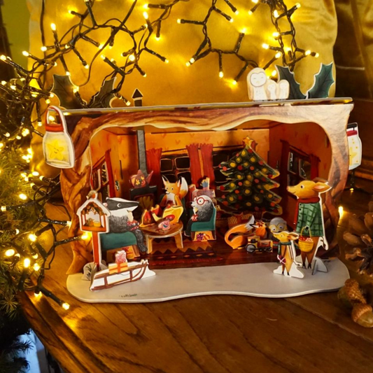 Chaque jour de décembre, ajoutez une nouvelle pièce à votre terrier en construction, et lentement, il prendra vie sous vos yeux émerveillés. C'est comme si vous participiez à la préparation de la fête de Noël dans les bois avec M. Blaireau et ses amis.