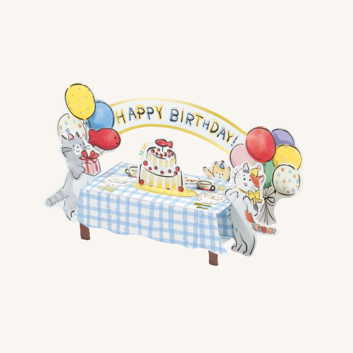 Carte Happy Birthday Chats Pop-Up