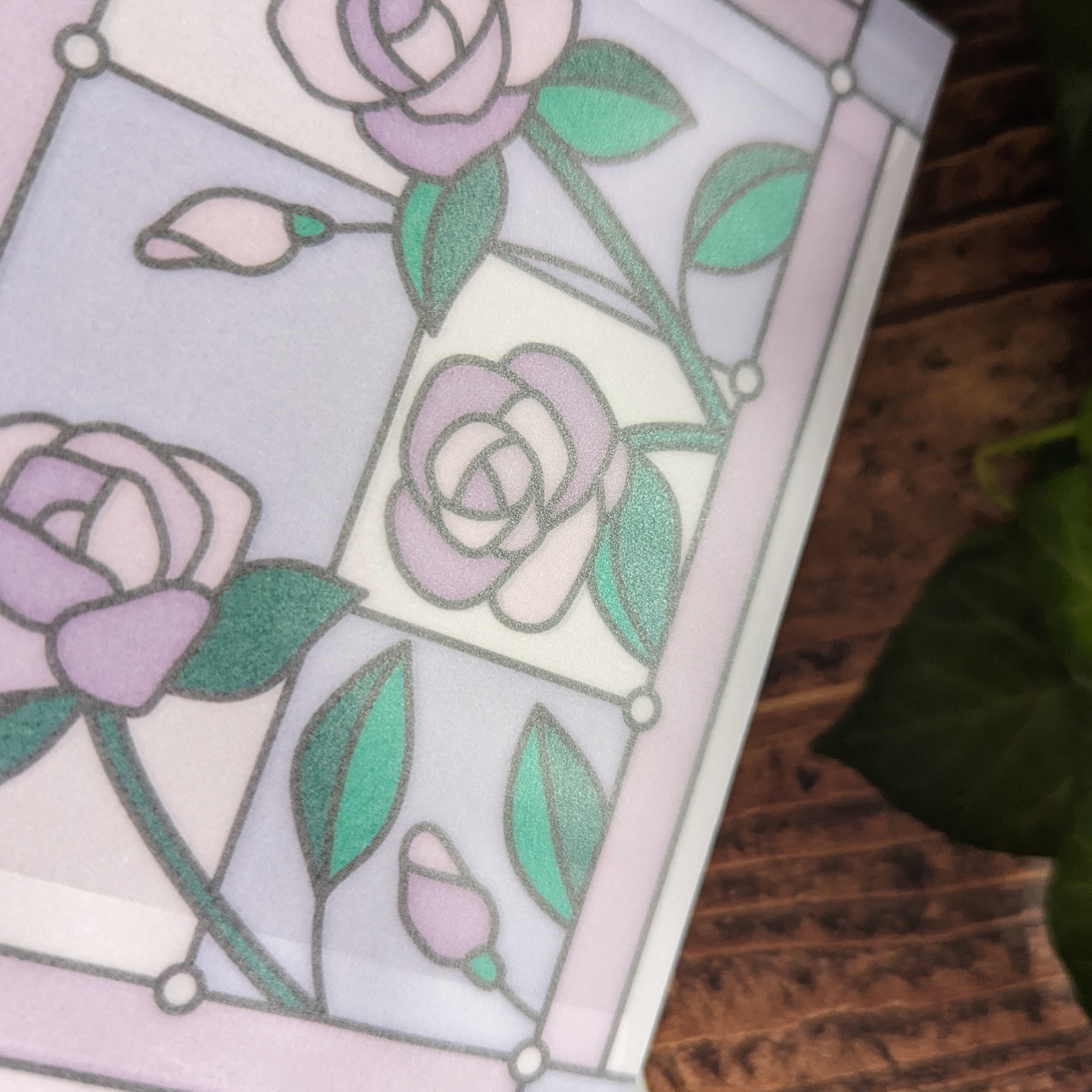 Carte & Enveloppe Vitrail de Roses