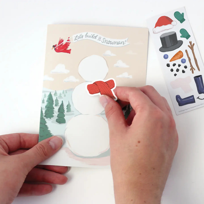 Carte avec Stickers Bonhomme de Neige à Décorer - Inklings Paperie