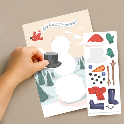 Carte avec Stickers Bonhomme de Neige à Décorer - Inklings Paperie