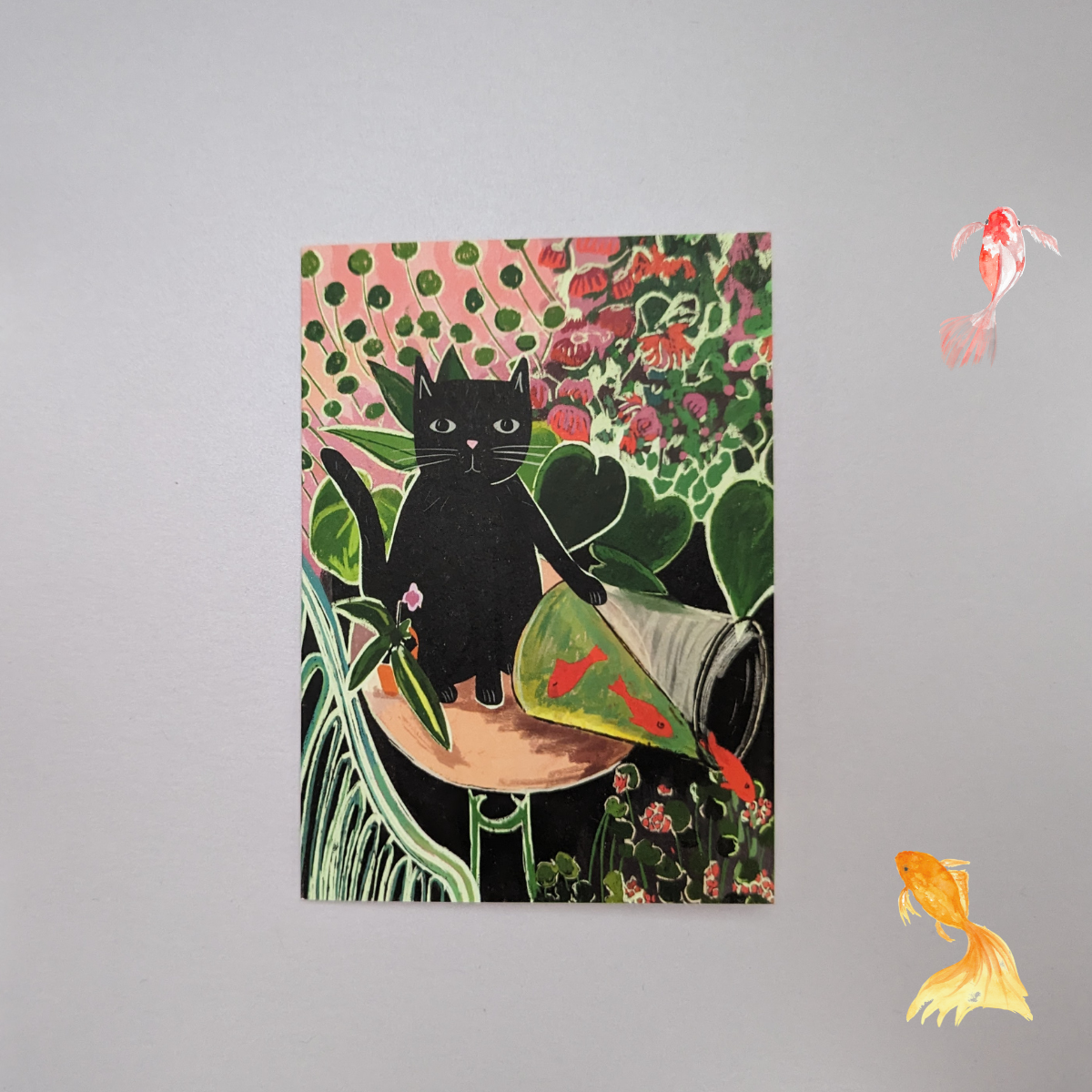 Cette carte est une interprétation féline de l'artiste Henri Matisse, désormais repensé sous le nom de « Catisse ». 