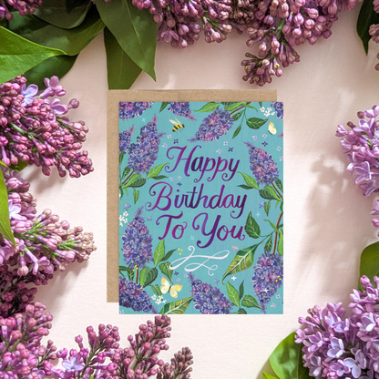 Carte d'anniversaire Bouquet de Lilas Katie Daisy