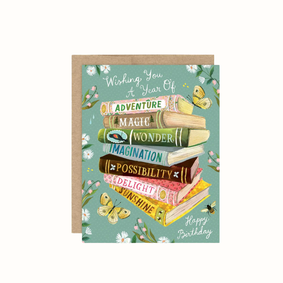 Carte d'anniversaire Pile de Livres Katie Daisy