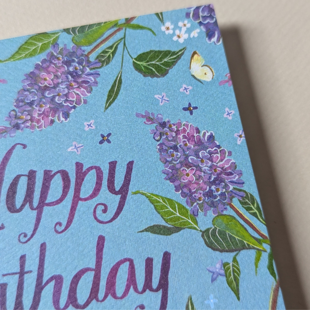 Carte d'anniversaire Bouquet de Lilas Katie Daisy