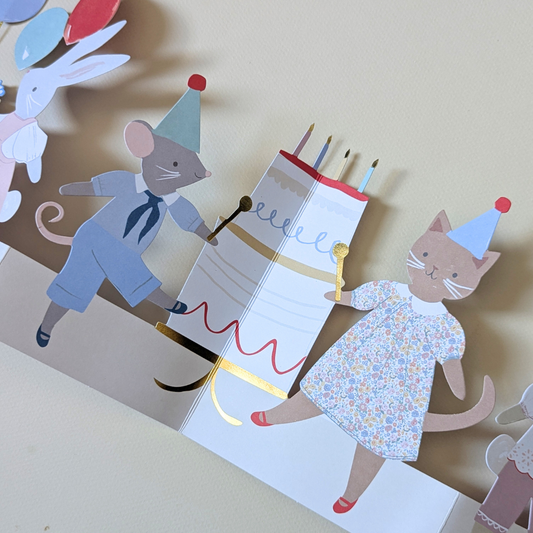 Carte d'Anniversaire Farandole d'animaux