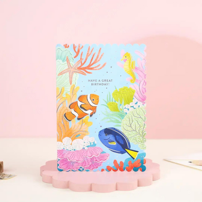 Carte Have a Great Birthday Poissons Exotiques