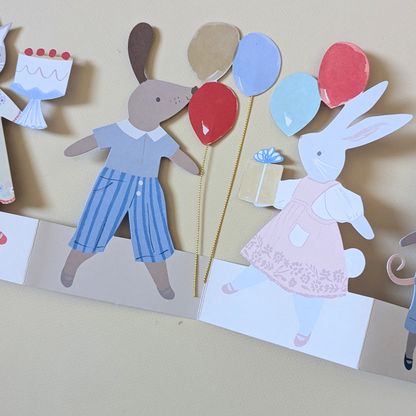 Carte d'Anniversaire Farandole d'animaux