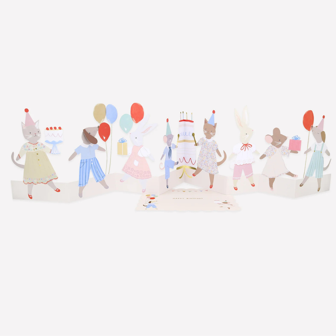 Carte d'Anniversaire Farandole d'animaux