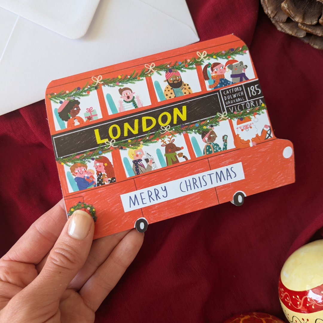 Carte Bus de Noël - Jolly Awesome