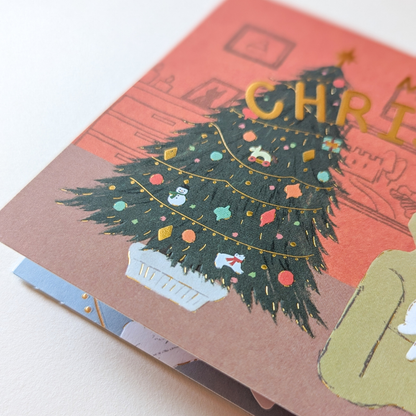 Carte de Noël Chat Coquin