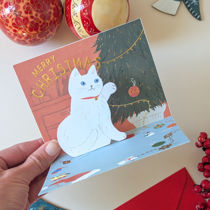 Carte de Noël Chat Coquin