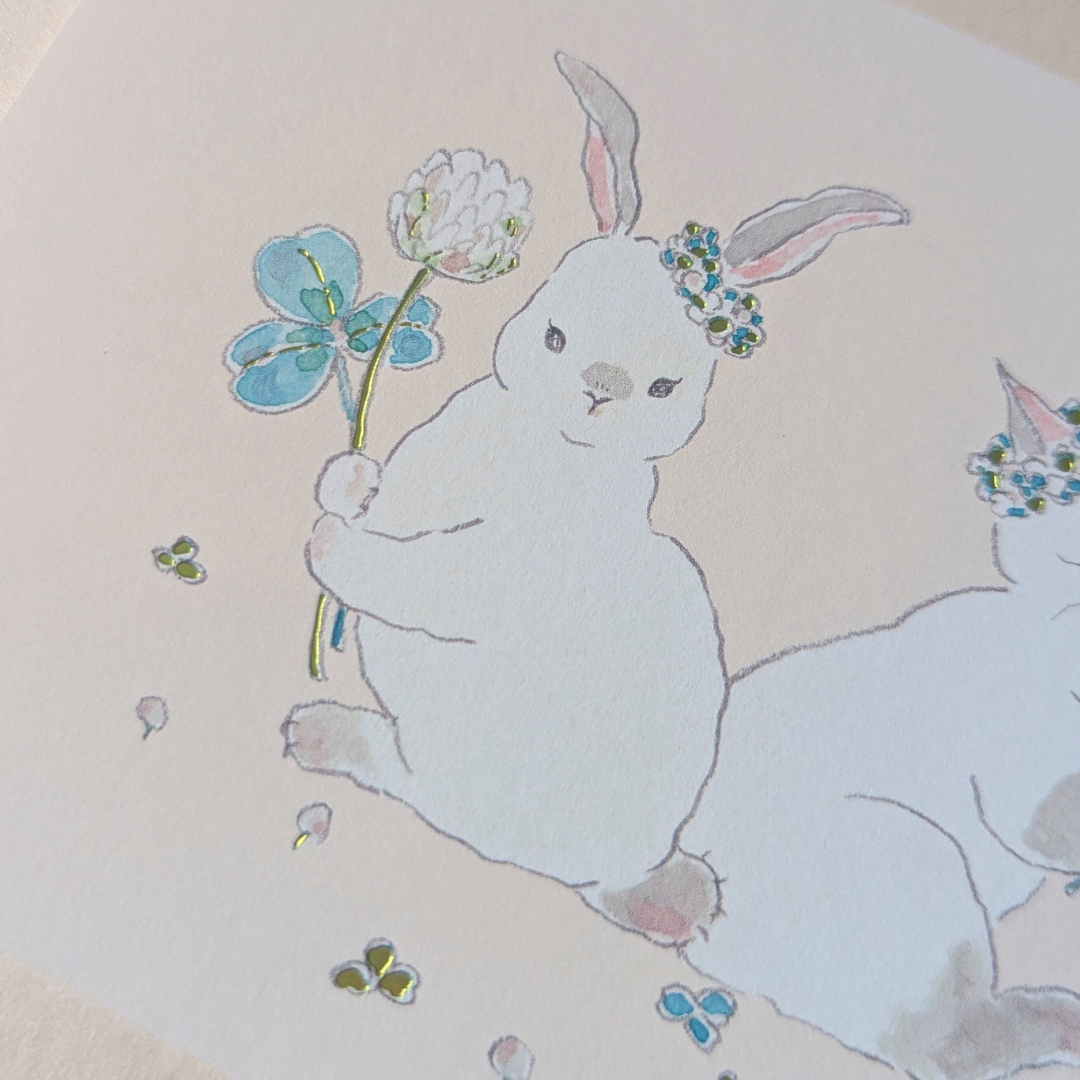 Carte Chat et Lapin au Printemps Tocoro Comugi