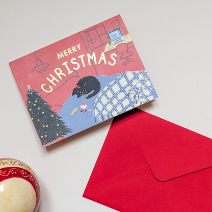 Carte de Noël Chat Merry Christmasssss