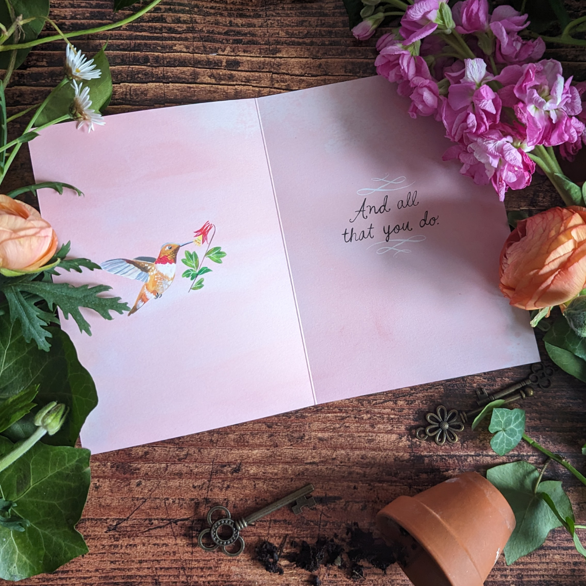 Carte de Remerciement Grateful For You de Katie Daisy