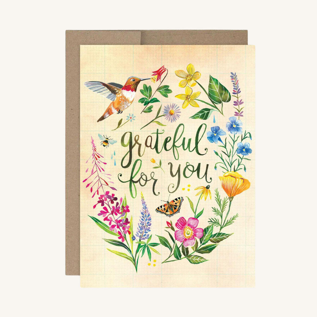 Carte de Remerciement Grateful For You de Katie Daisy