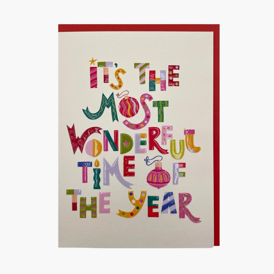 Cette carte porte l'inscription « It's the most wonderful time of the year ».